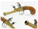 Antique EUROPEAN Brass “CANNON BARREL” Flintlock BOXLOCK Pocket Pistol Concealed Carry Flintlock Sidearm