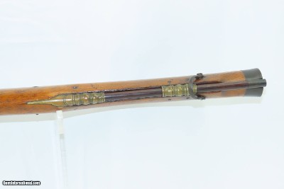 18th Century GERMANIC Antique FLINTLOCK JAEGER Carbine .54 Caliber RAREWith Swamped Octagonal Barrel & Double Set Triggers - Image 8 of 18