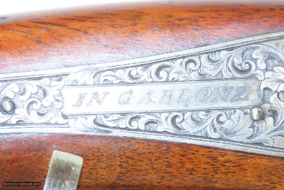 SILVER INLAID, ENGRAVED Antique THOBISCH Percussion CARVED Fowling PieceNICE European CZECH GABLONZ Smoothbore Sporting Gun - Image 6 of 19