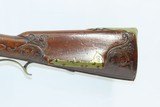 GERMANIC Antique JAEGER Rifle RELIEF CARVED Full Stock Engraved .60 Caliber LATE 1700s Rifle with BRASS FURNITURE - 14 of 18