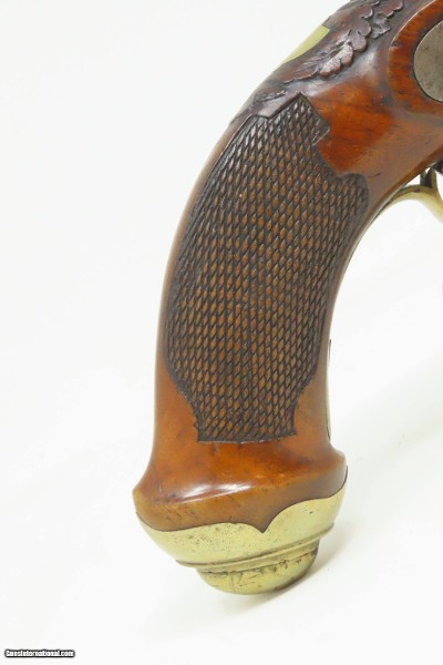 Antique PAIR of SILVER INLAID Germanic KUCHENREUTER Perc Conversion Pistols Early 1800s BRACE of Fascinating INLAID PISTOLS - Image 20 of 25