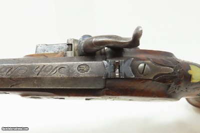 Antique PAIR of SILVER INLAID Germanic KUCHENREUTER Perc Conversion Pistols Early 1800s BRACE of Fascinating INLAID PISTOLS - Image 25 of 25