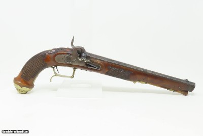 Antique PAIR of SILVER INLAID Germanic KUCHENREUTER Perc Conversion Pistols Early 1800s BRACE of Fascinating INLAID PISTOLS - Image 19 of 25