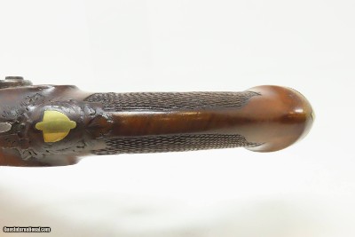 Antique PAIR of SILVER INLAID Germanic KUCHENREUTER Perc Conversion Pistols Early 1800s BRACE of Fascinating INLAID PISTOLS - Image 24 of 25