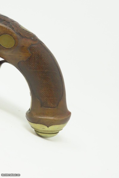 Antique PAIR of SILVER INLAID Germanic KUCHENREUTER Perc Conversion Pistols Early 1800s BRACE of Fascinating INLAID PISTOLS - Image 16 of 25