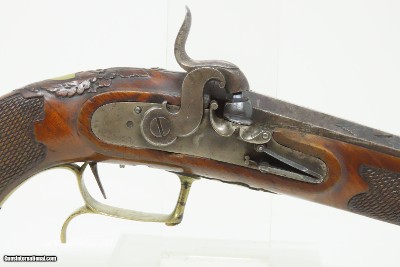 Antique PAIR of SILVER INLAID Germanic KUCHENREUTER Perc Conversion Pistols Early 1800s BRACE of Fascinating INLAID PISTOLS - Image 21 of 25