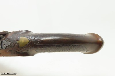 Antique PAIR of SILVER INLAID Germanic KUCHENREUTER Perc Conversion Pistols Early 1800s BRACE of Fascinating INLAID PISTOLS - Image 8 of 25