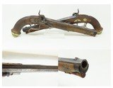 Antique PAIR of SILVER INLAID Germanic KUCHENREUTER Perc Conversion Pistols Early 1800s BRACE of Fascinating INLAID PISTOLS - 1 of 25