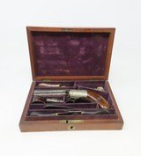 CASED & Engraved J.R. COOPER’S Patent BRITISH Antique Percussion PEPPERBOX
1850s 6-Shot UNDERHAMMER with ACCESSORIES - 2 of 20