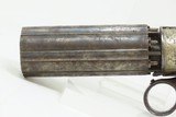 CASED & Engraved J.R. COOPER’S Patent BRITISH Antique Percussion PEPPERBOX
1850s 6-Shot UNDERHAMMER with ACCESSORIES - 8 of 20