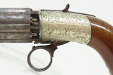 CASED & Engraved J.R. COOPER’S Patent BRITISH Antique Percussion PEPPERBOX
1850s 6-Shot UNDERHAMMER with ACCESSORIES - 7 of 20