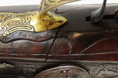 c1760s BAVARIAN JACOB KUCHENREUTER Flintlock Pistol Gold Engraving Carved StockRatisbonne (Regensburg, Germany) - Image 5 of 23