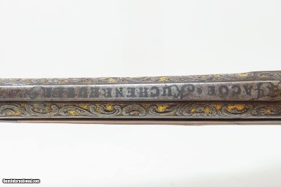 c1760s BAVARIAN JACOB KUCHENREUTER Flintlock Pistol Gold Engraving Carved StockRatisbonne (Regensburg, Germany) - Image 14 of 23