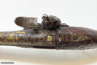 c1760s BAVARIAN JACOB KUCHENREUTER Flintlock Pistol Gold Engraving Carved StockRatisbonne (Regensburg, Germany) - Image 13 of 23