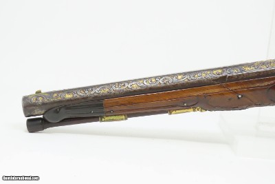 c1760s BAVARIAN JACOB KUCHENREUTER Flintlock Pistol Gold Engraving Carved StockRatisbonne (Regensburg, Germany) - Image 7 of 23