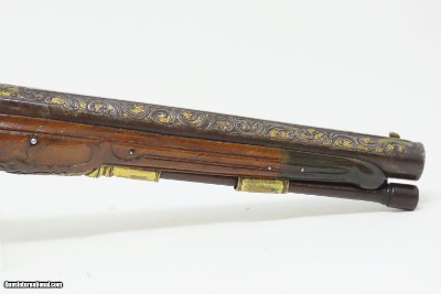 c1760s BAVARIAN JACOB KUCHENREUTER Flintlock Pistol Gold Engraving Carved StockRatisbonne (Regensburg, Germany) - Image 9 of 23