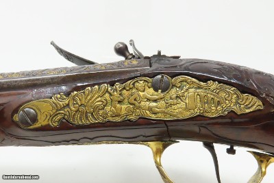c1760s BAVARIAN JACOB KUCHENREUTER Flintlock Pistol Gold Engraving Carved StockRatisbonne (Regensburg, Germany) - Image 22 of 23