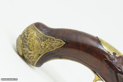 c1760s BAVARIAN JACOB KUCHENREUTER Flintlock Pistol Gold Engraving Carved StockRatisbonne (Regensburg, Germany) - Image 11 of 23