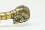 Macabre SKULL POMMEL JOHN DAY PATENT Underhammer PISTOL CUDGEL .41 Antique
c1820s Maker of Early Percussion Cane Guns - 12 of 21