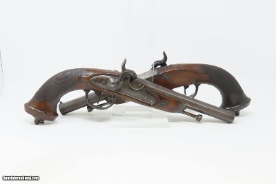 BRACE of FRENCH Officer’s Pistols by BLANCHARD of MAUBEUGE .69 cal Antique
Beautiful Matching Sidearms