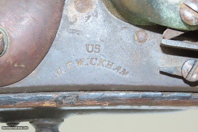 Antique M. T. WICKHAM U.S. M1816 FLINTLOCK Musket PHILADELPHIA, PA .69 calWith SOCKET BAYONET, SHEATH - Image 7 of 21