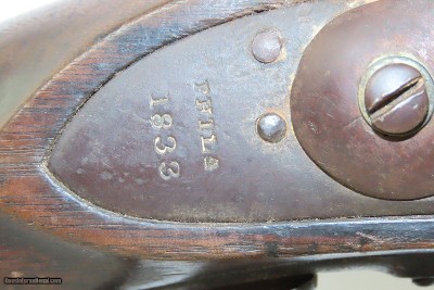 Antique M. T. WICKHAM U.S. M1816 FLINTLOCK Musket PHILADELPHIA, PA .69 calWith SOCKET BAYONET, SHEATH - Image 6 of 21
