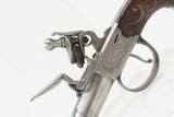 Cased PAIR of ENGRAVED Antique GRICE FLINTLOCK Pistols SILVER Wire INLAID Matching Brace of BOXLOCKS with ACCESSORIES - 13 of 25