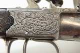 Cased PAIR of ENGRAVED Antique GRICE FLINTLOCK Pistols SILVER Wire INLAID Matching Brace of BOXLOCKS with ACCESSORIES - 14 of 25