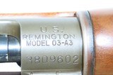 WORLD WAR II U.S. Remington M1903A3 Bolt Action C&R INFANTRY Rifle w/SLING
Made in 1943 w/ “R.A. / FLAMING BOMB / 4-43” Barrel - 8 of 17