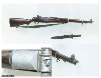 1956 mfg. Harrington & Richardson U.S. M1 GARAND .30-06 Rifle C&R w/BAYONET With BAYONET, WEB SLING, and SHEATH