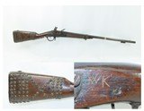 TACK DECORATED Antique REVOLUTIONARY WAR 1780 Dated French FLINTLOCK MUSKET 1780 DATED Revolutionary War MARTIAL Musket - 1 of 21