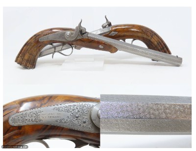 PAIR of Antique AURY of ST. ETIENNE .50 Percussion TARGET/DUELING Pistols
Beautiful MATCHED BRACE of ENGRAVED French DUELERS