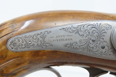 PAIR of Antique AURY of ST. ETIENNE .50 Percussion TARGET/DUELING PistolsBeautiful MATCHED BRACE of ENGRAVED French DUELERS - Image 24 of 25