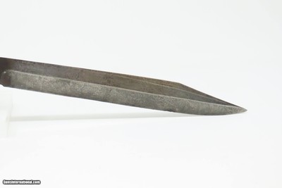 Mid-1800s ENGRAVED GERMAN SILVER DOUBLE BARREL KNIFE PISTOL .31 PercussionPistol/Knife Combo w/DAMASCUS BARRELS & FIXED BLADE - Image 15 of 16