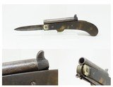 Circa 1840s SCARCE Liege Proofed HORSEMAN’S .36 Percussion KNIFE PISTOL
Pistol/Knife Combo w/ DAMASCUS BARREL & HORN GRIPS - 1 of 17