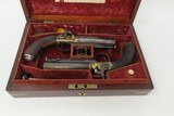 CASED PAIR of Antique Engraved HOLLIS Sidehammer BELT Pistols LION POMMEL
MATCHED PAIR of .65 Cal. BOXLOCK PERCUSSION Pistols - 18 of 25