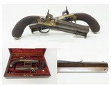 CASED PAIR of Antique Engraved HOLLIS Sidehammer BELT Pistols LION POMMEL
MATCHED PAIR of .65 Cal. BOXLOCK PERCUSSION Pistols - 10 of 25