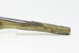 ORNATE ENGRAVED Antique BRASS Balkan FLINTLOCK Pistol Greece Bosnia Albania Circa 1750-1800 ENGRAVED All Metal Flintlock Pistol - 5 of 18
