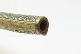 ORNATE ENGRAVED Antique BRASS Balkan FLINTLOCK Pistol Greece Bosnia Albania Circa 1750-1800 ENGRAVED All Metal Flintlock Pistol - 6 of 18