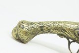 ORNATE ENGRAVED Antique BRASS Balkan FLINTLOCK Pistol Greece Bosnia Albania Circa 1750-1800 ENGRAVED All Metal Flintlock Pistol - 3 of 18