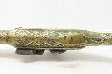 ORNATE ENGRAVED Antique BRASS Balkan FLINTLOCK Pistol Greece Bosnia Albania Circa 1750-1800 ENGRAVED All Metal Flintlock Pistol - 13 of 18