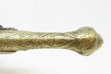 ORNATE ENGRAVED Antique BRASS Balkan FLINTLOCK Pistol Greece Bosnia Albania Circa 1750-1800 ENGRAVED All Metal Flintlock Pistol - 7 of 18