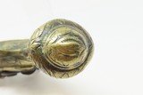 ORNATE ENGRAVED Antique BRASS Balkan FLINTLOCK Pistol Greece Bosnia Albania Circa 1750-1800 ENGRAVED All Metal Flintlock Pistol - 11 of 18