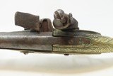 ORNATE ENGRAVED Antique BRASS Balkan FLINTLOCK Pistol Greece Bosnia Albania Circa 1750-1800 ENGRAVED All Metal Flintlock Pistol - 8 of 18