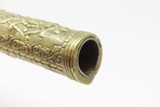 ORNATE ENGRAVED Antique BRASS Balkan FLINTLOCK Pistol Greece Bosnia Albania Circa 1750-1800 ENGRAVED All Metal Flintlock Pistol - 6 of 17