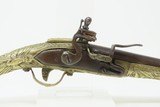 ORNATE ENGRAVED Antique BRASS Balkan FLINTLOCK Pistol Greece Bosnia Albania Circa 1750-1800 ENGRAVED All Metal Flintlock Pistol - 4 of 17