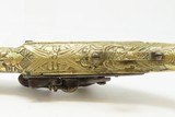 ORNATE ENGRAVED Antique BRASS Balkan FLINTLOCK Pistol Greece Bosnia Albania Circa 1750-1800 ENGRAVED All Metal Flintlock Pistol - 12 of 17