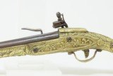 ORNATE ENGRAVED Antique BRASS Balkan FLINTLOCK Pistol Greece Bosnia Albania Circa 1750-1800 ENGRAVED All Metal Flintlock Pistol - 16 of 17