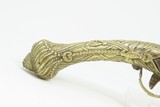 ORNATE ENGRAVED Antique BRASS Balkan FLINTLOCK Pistol Greece Bosnia Albania Circa 1750-1800 ENGRAVED All Metal Flintlock Pistol - 3 of 17