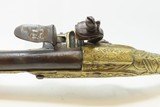 ORNATE ENGRAVED Antique BRASS Balkan FLINTLOCK Pistol Greece Bosnia Albania Circa 1750-1800 ENGRAVED All Metal Flintlock Pistol - 8 of 17